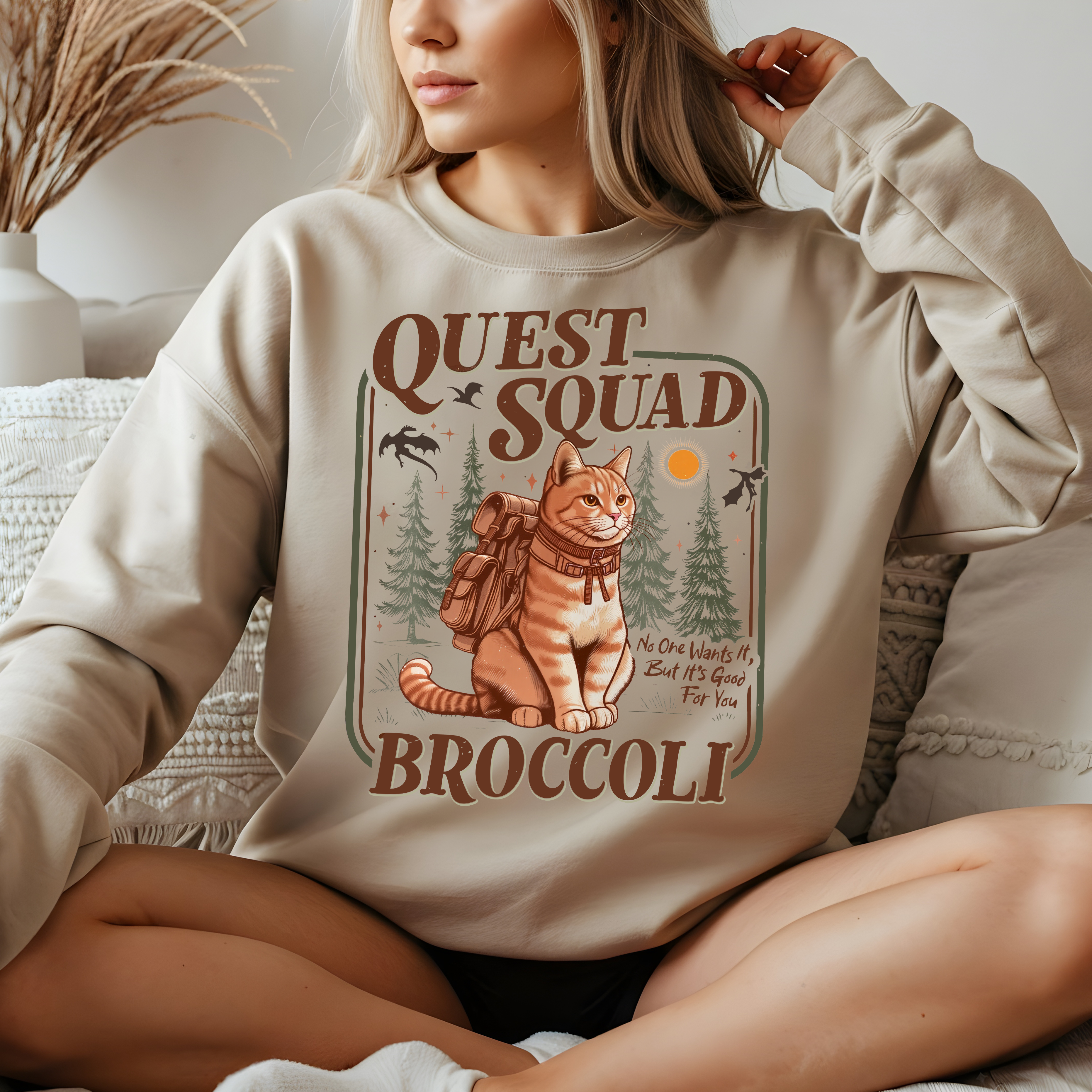 Quest Squad Broccoli Sweater Fourth Wings Merch