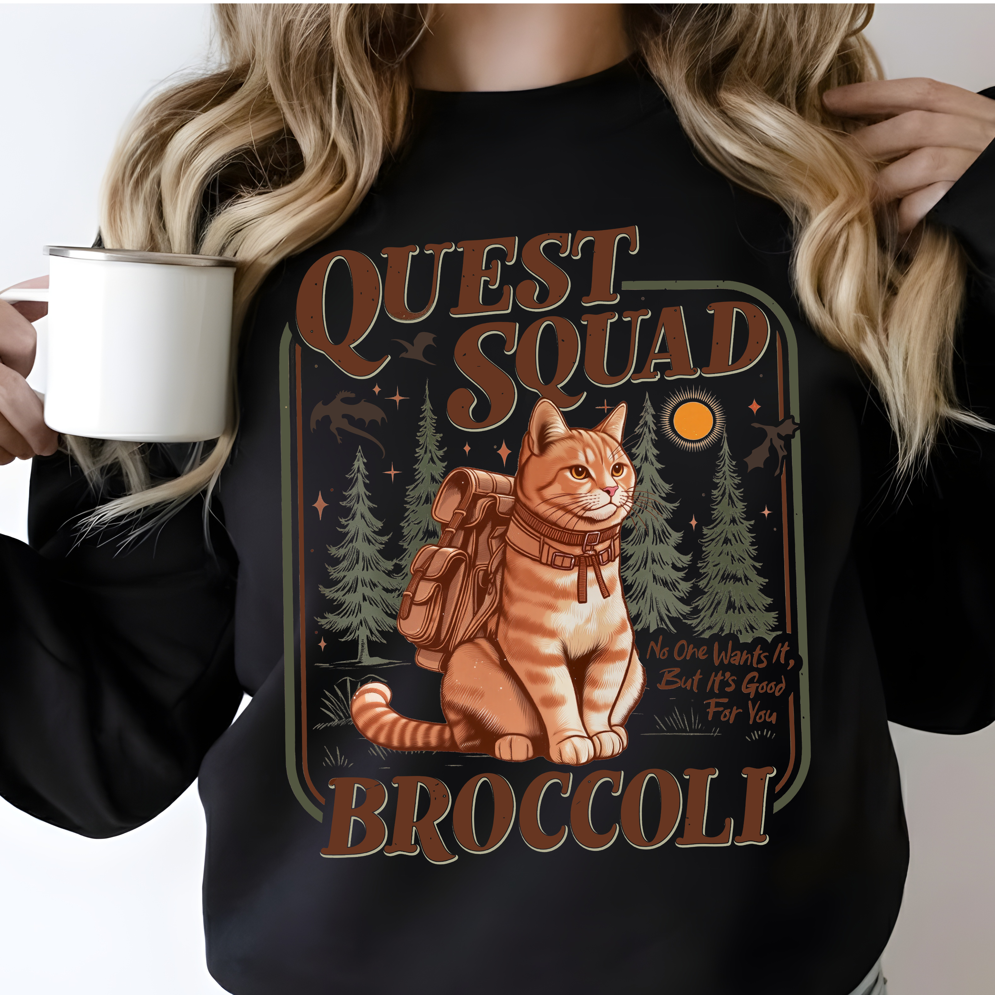 Quest Squad Broccoli Sweater Fourth Wings Merch