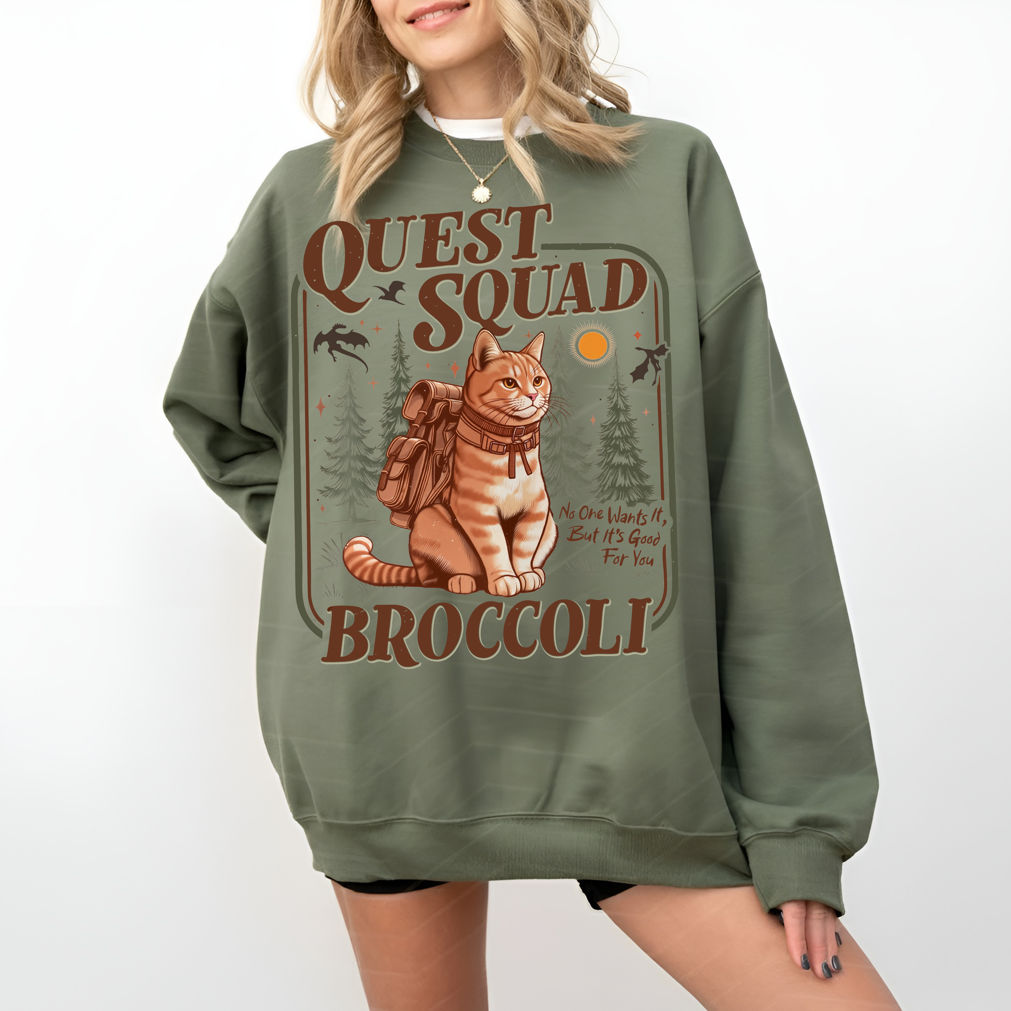 Quest Squad Broccoli Sweater Fourth Wings Merch