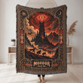 Sauron Evil Eye Tower Woven Blanket | Mordor Fun Run Tapestry