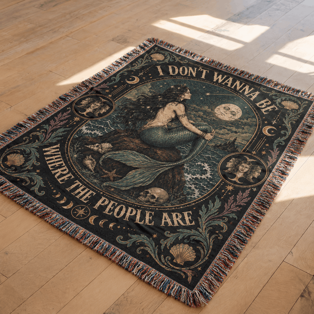 Siren Mermaids Odyssey Woven Blanket