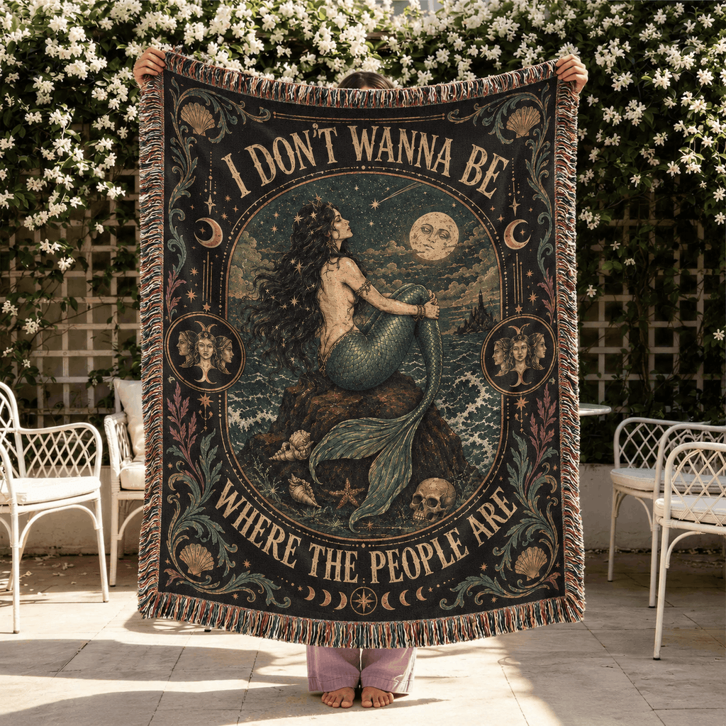 Siren Mermaids Odyssey Woven Blanket