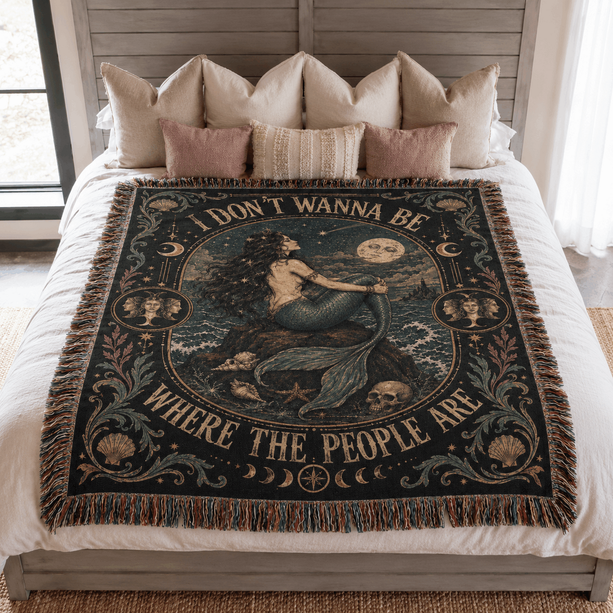 Siren Mermaids Odyssey Woven Blanket