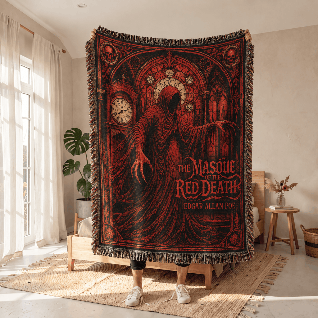 The Masque Of The Red Death Woven Blanket