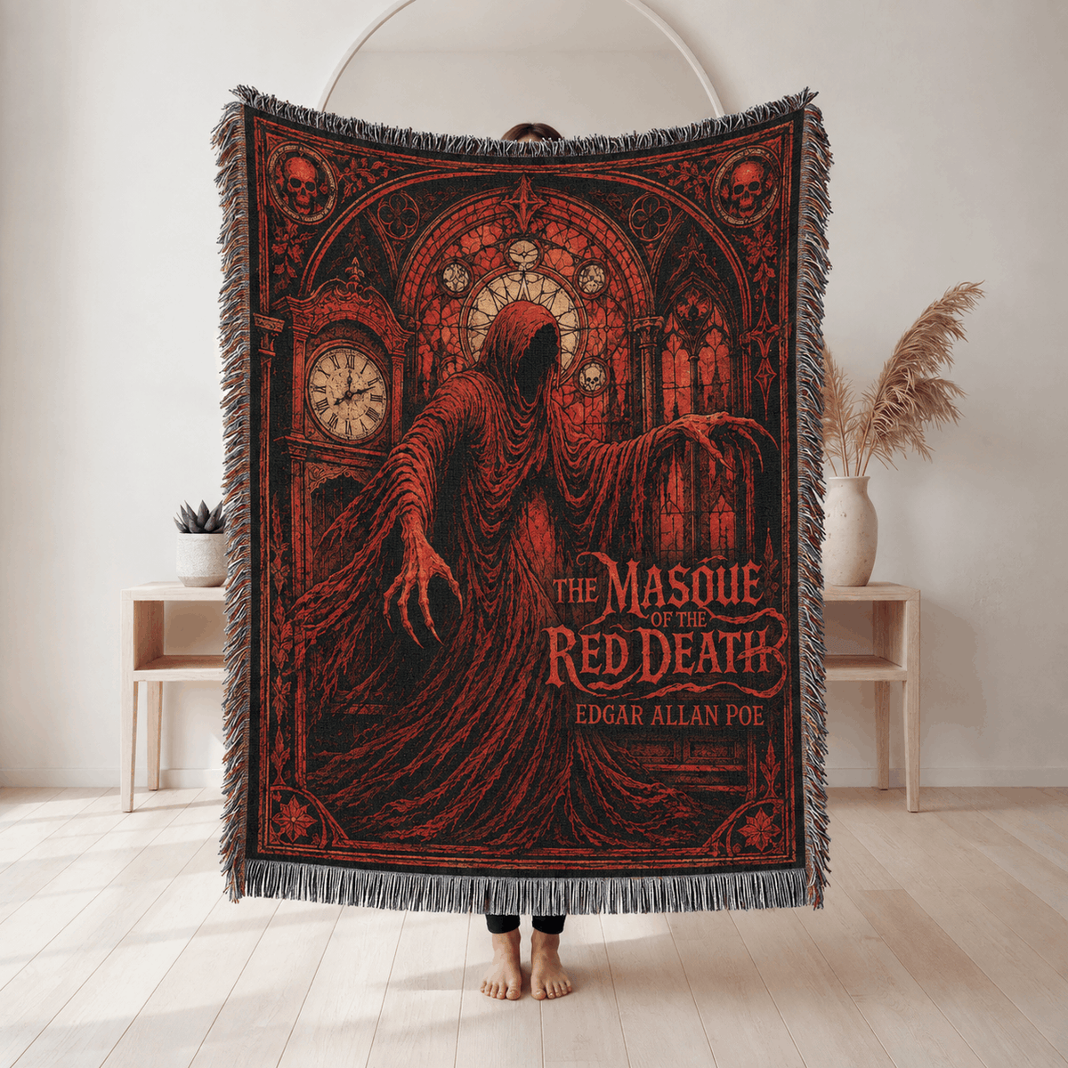 The Masque Of The Red Death Woven Blanket