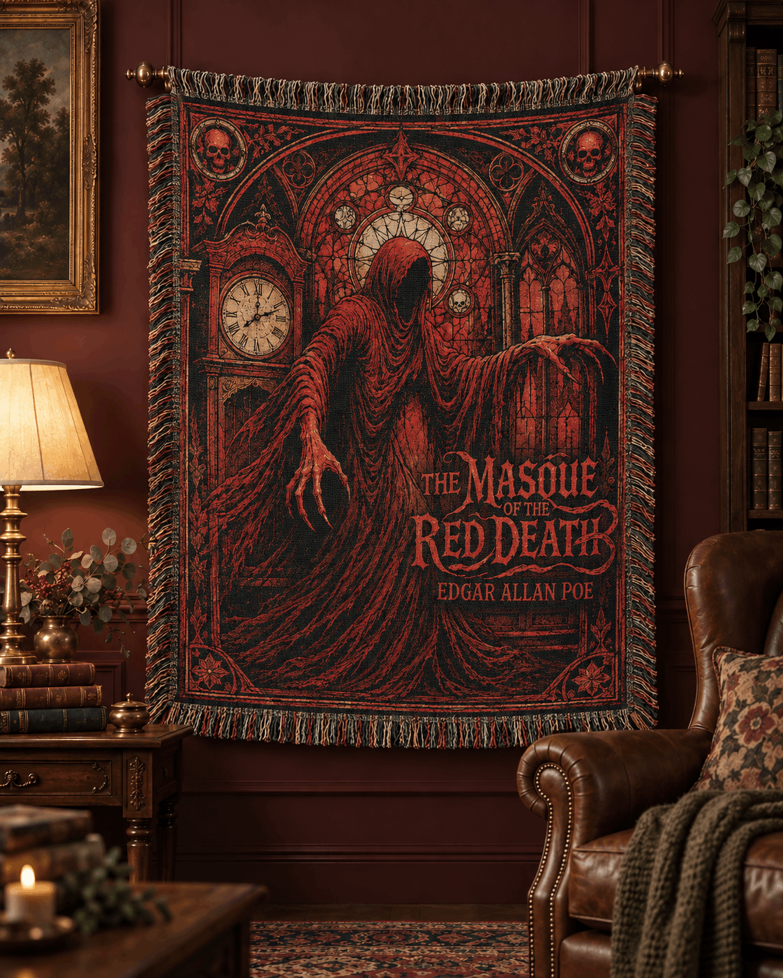 The Masque Of The Red Death Woven Blanket