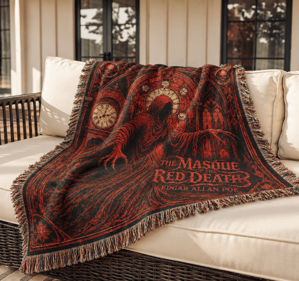 The Masque Of The Red Death Woven Blanket