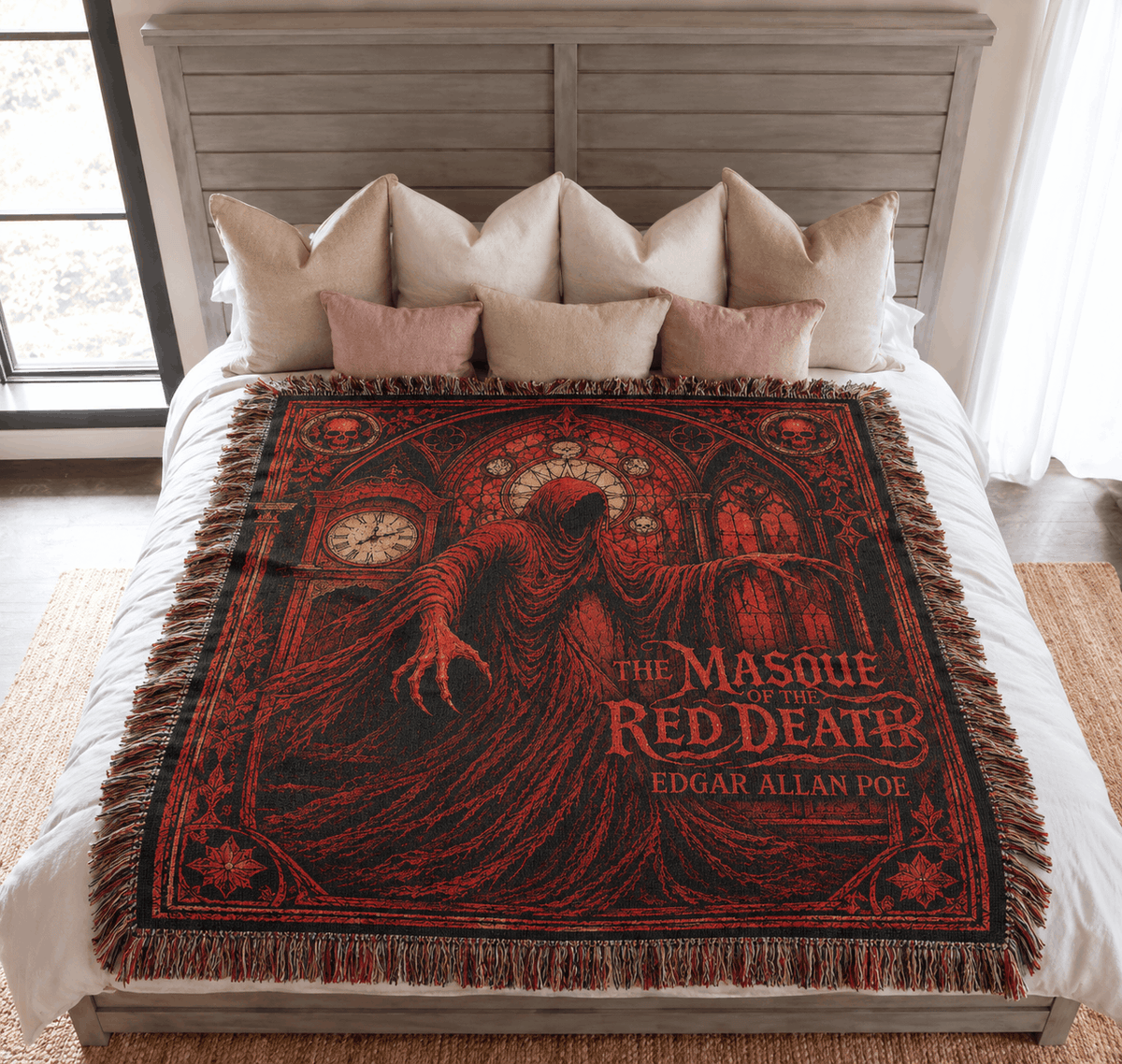 The Masque Of The Red Death Woven Blanket