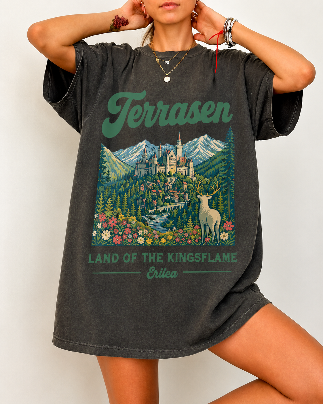 Throne Of Glass Merch | Terrasen Land Of The Kingsflame T-Shirt