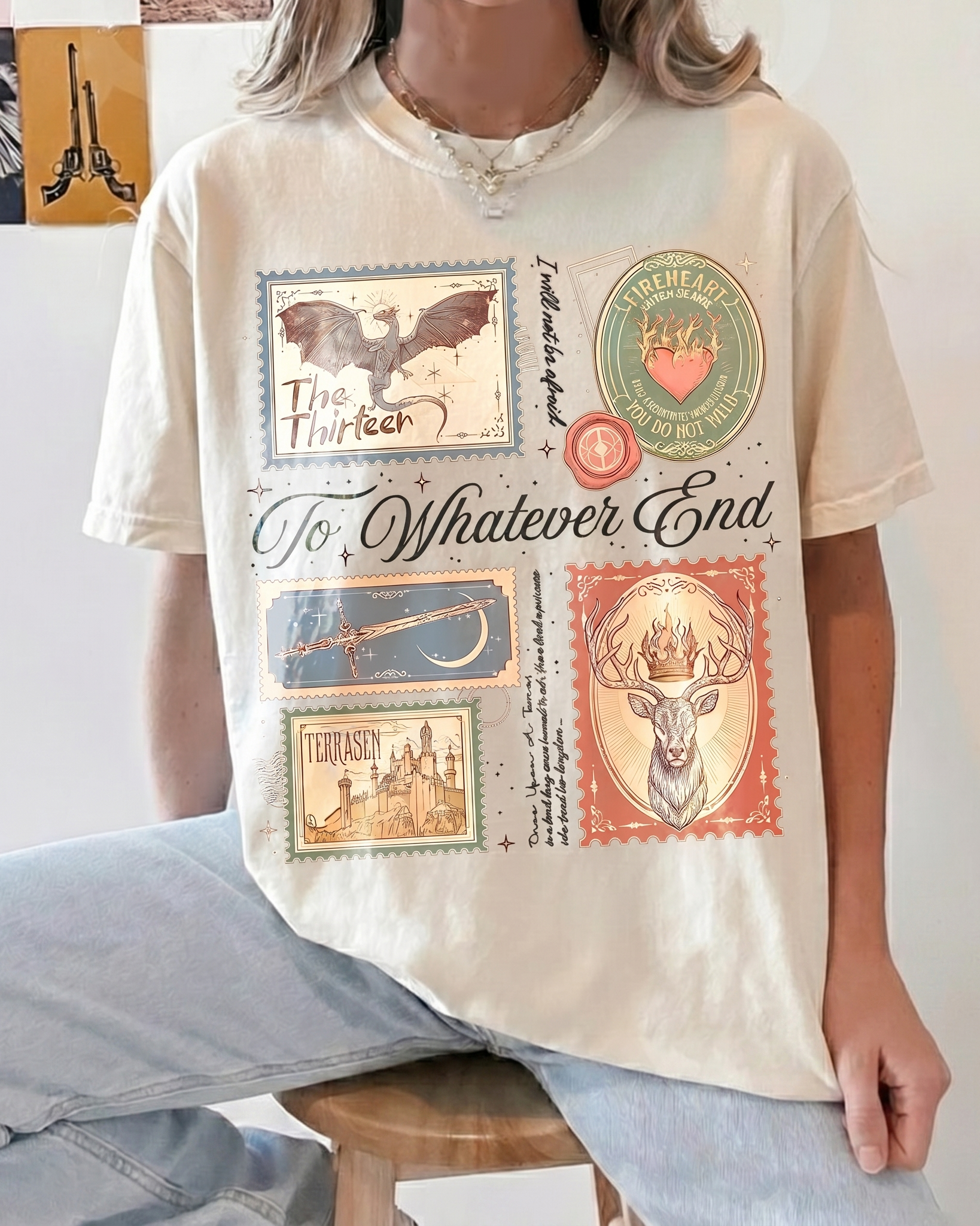 Throne of Glass Merch | Book Stamps Shirt | SJM Merch