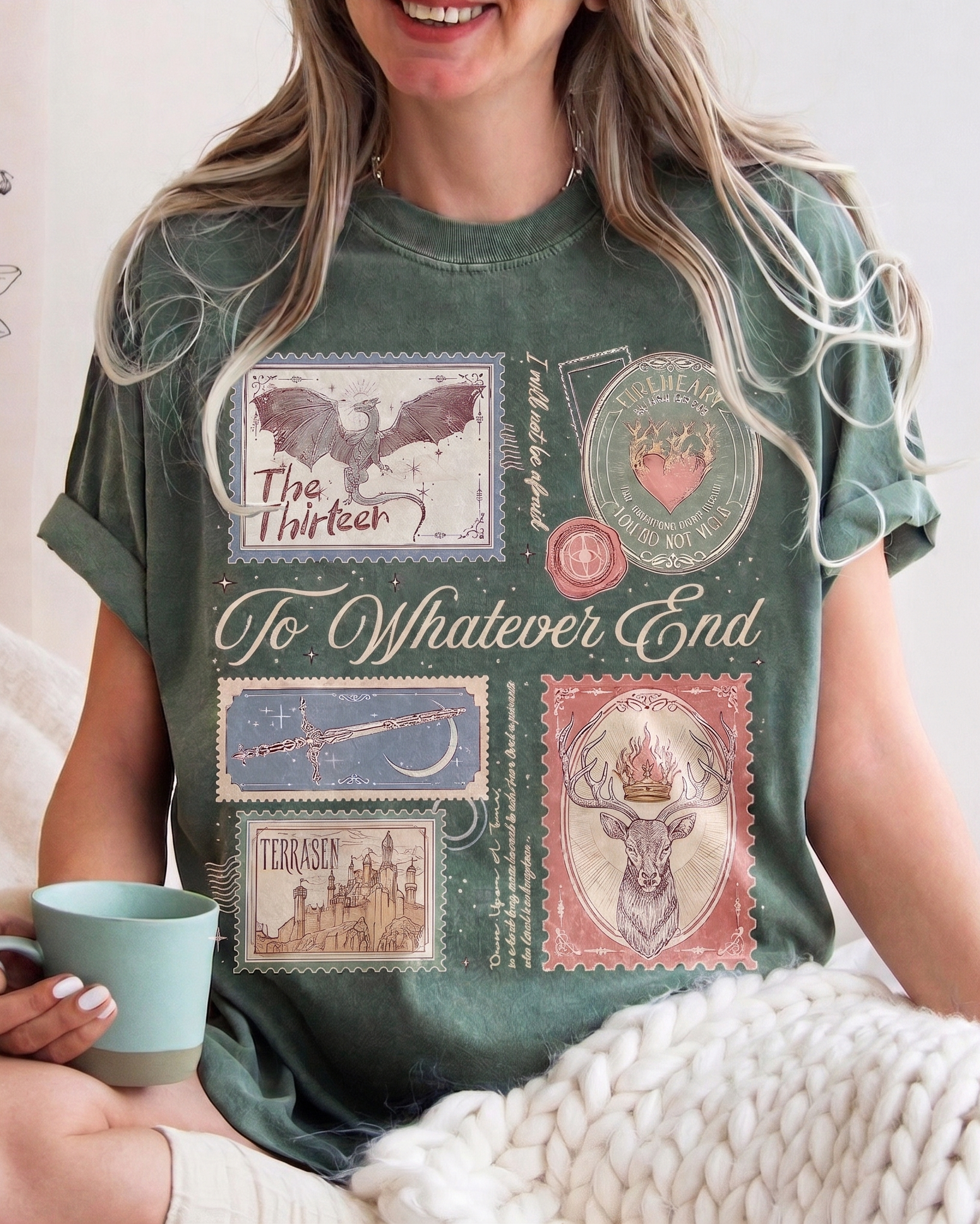 Throne of Glass Merch | Book Stamps Shirt | SJM Merch