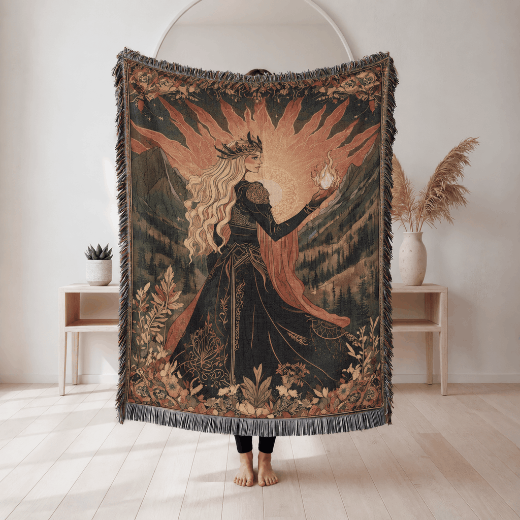Throne of Glass Tapestry Woven Blanket | Aelin of the Wildfire Woven Blanket