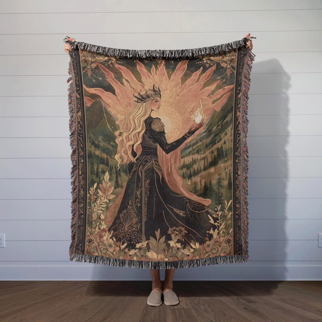 Throne of Glass Tapestry Woven Blanket | Aelin of the Wildfire Woven Blanket