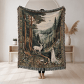 Throne of Glass Woven Tapestry Blanket | Celaena, Stag & Elena Tapestry