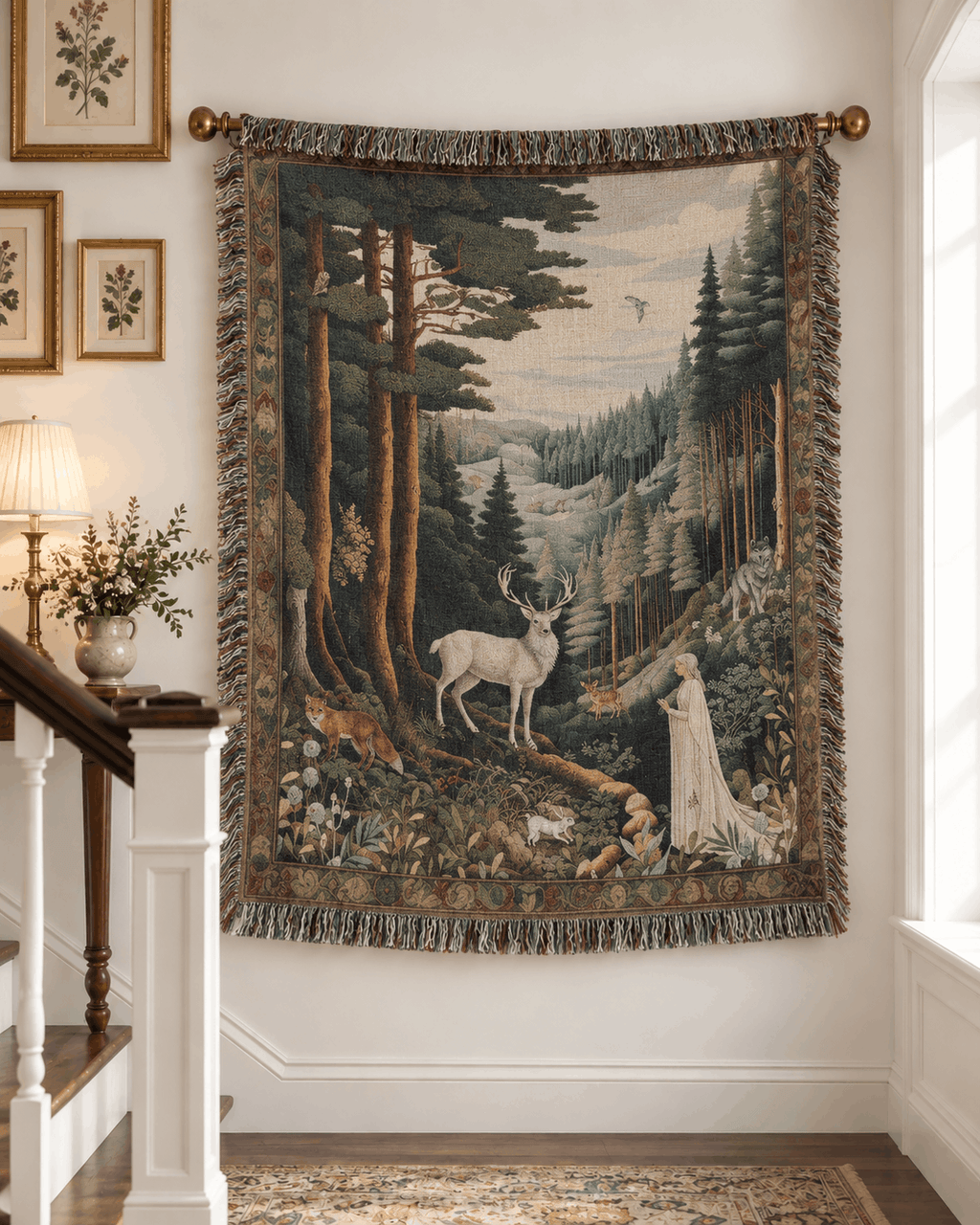 Throne of Glass Woven Tapestry Blanket | Celaena, Stag & Elena Tapestry