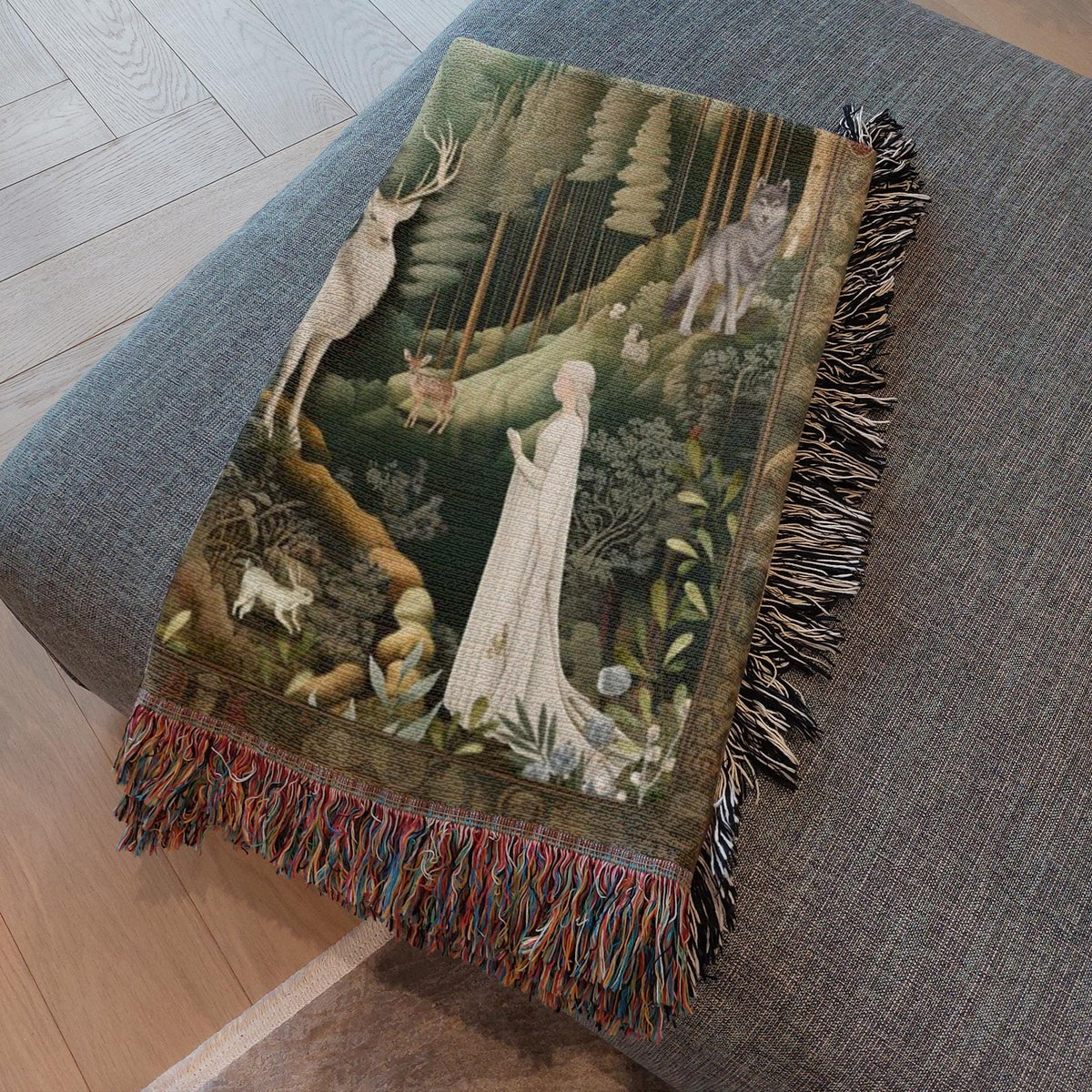 Throne of Glass Woven Tapestry Blanket | Celaena, Stag & Elena Tapestry