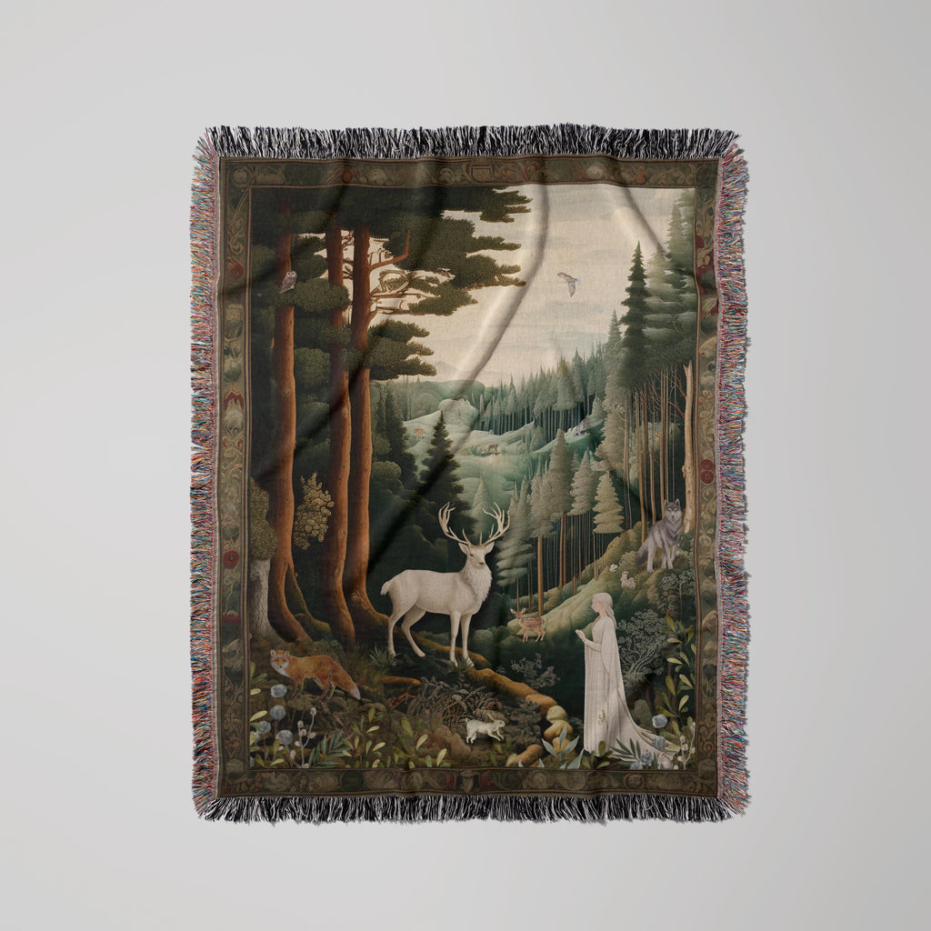 Throne of Glass Woven Tapestry Blanket | Celaena, Stag & Elena Tapestry
