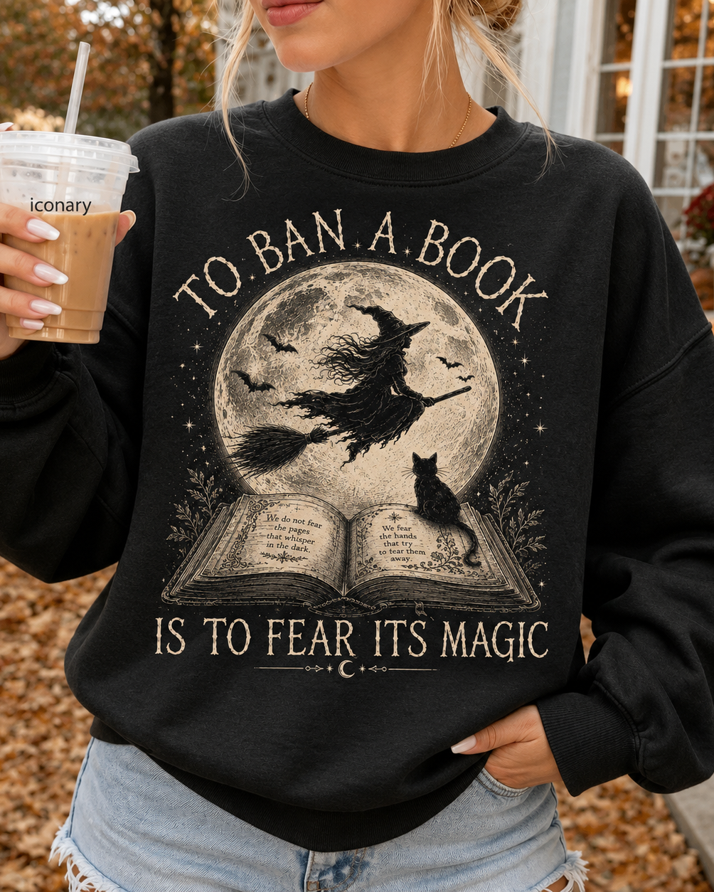 To Ban A Book Halloween Witch Sweater | Bookish Merch | Halloween Gift For Book Lover
