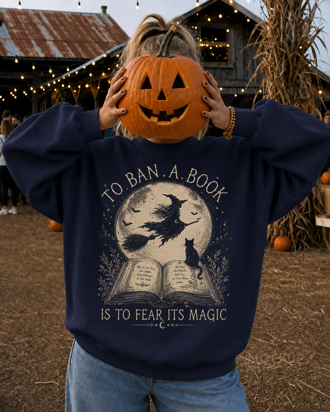 To Ban A Book Halloween Witch Sweater | Bookish Merch | Halloween Gift For Book Lover