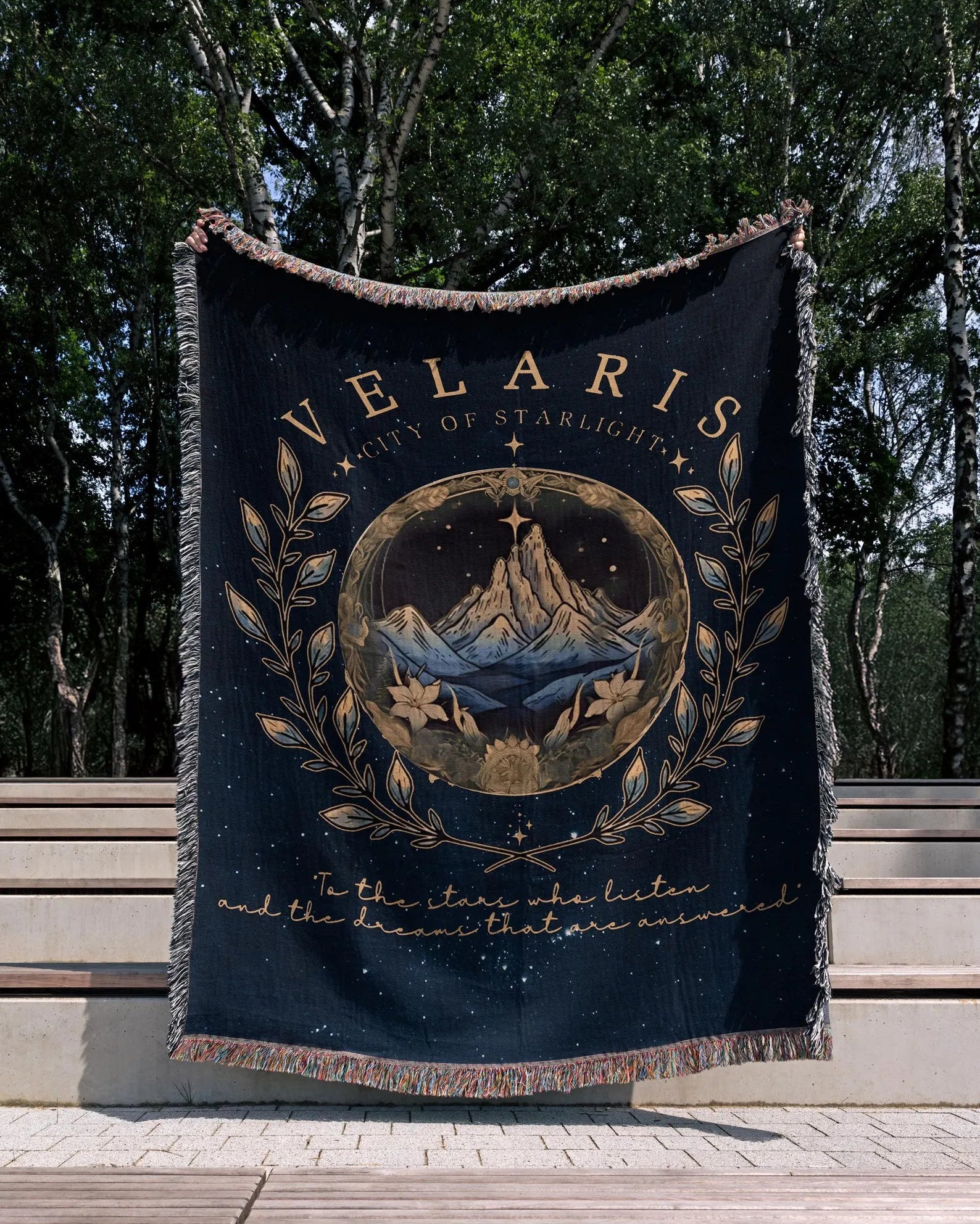 Velaris City of Startlight Woven Blanket Night Court Woven Blanket 