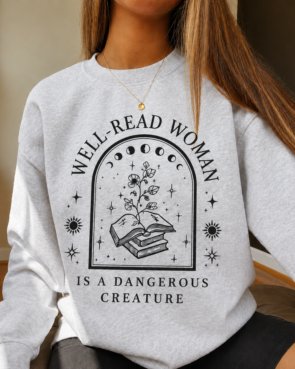 WellRead Women Sweatshirt Bookish Merch Ash