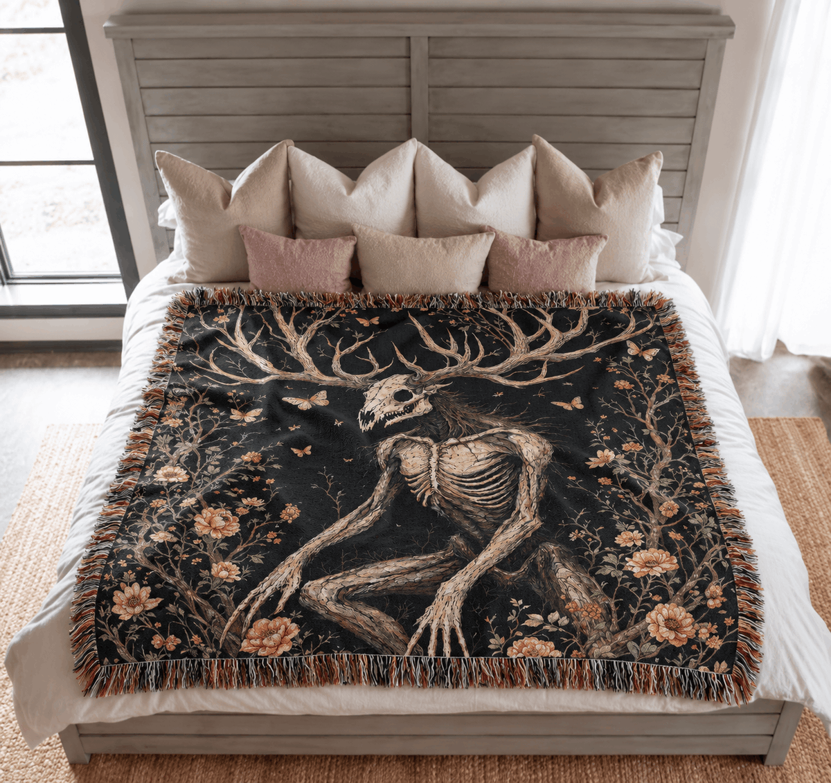 Wendigo Woven Blanket | Gothic Witchy Dark Academia Tapestry