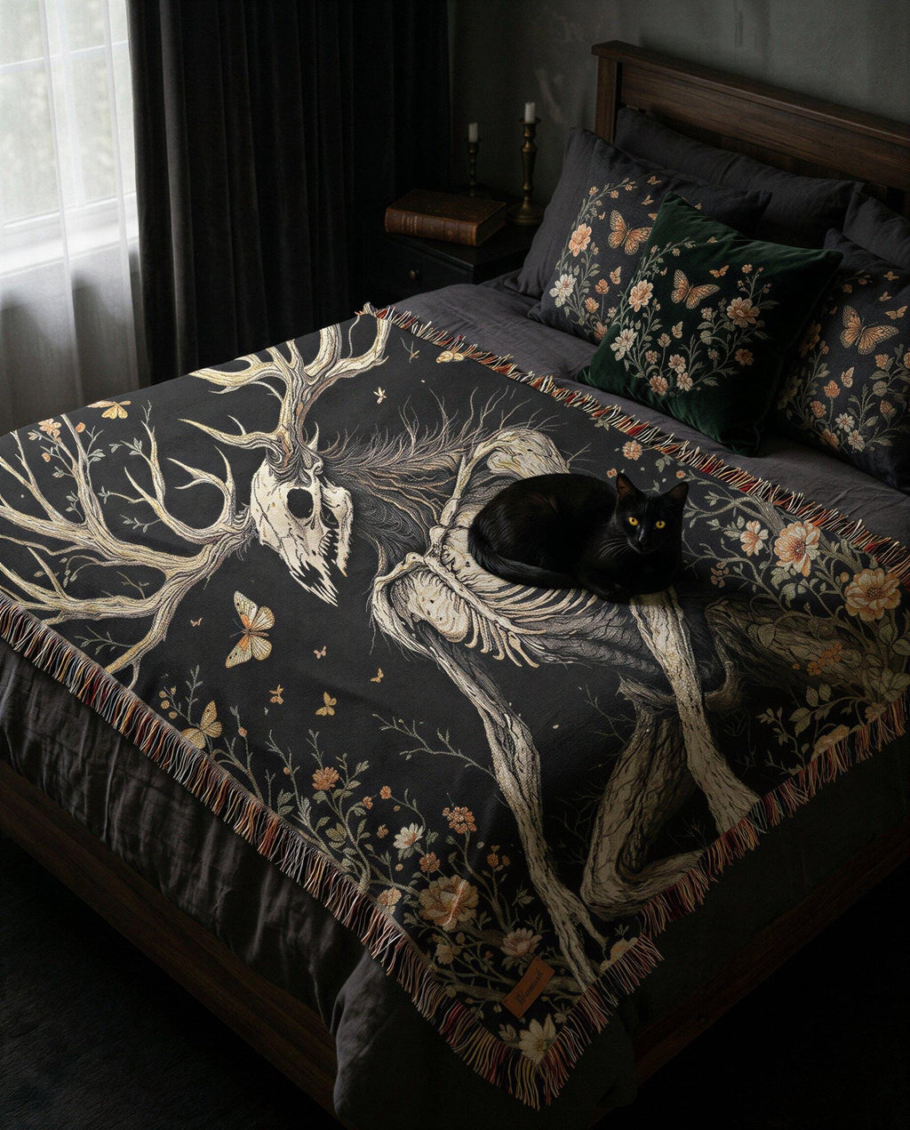 Wendigo Woven Blanket | Gothic Witchy Dark Academia Tapestry