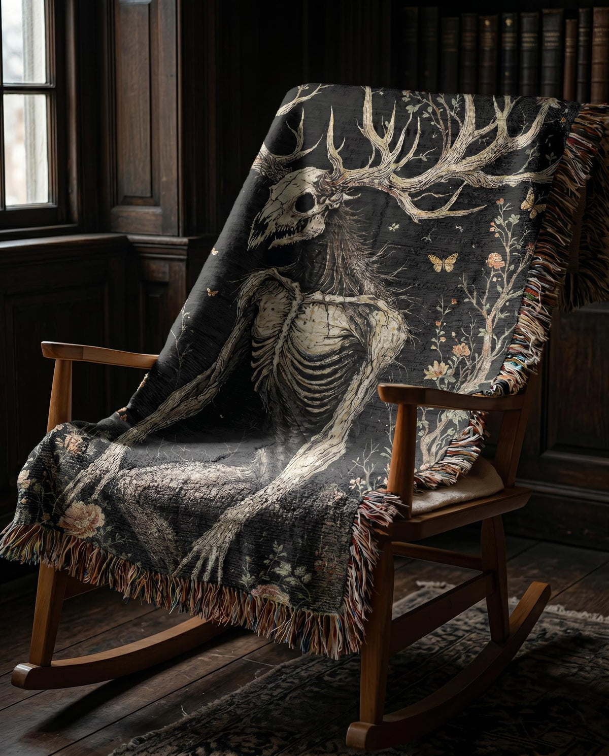 Wendigo Woven Blanket | Gothic Witchy Dark Academia Tapestry