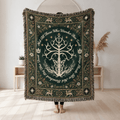 White Tree Of Gondor Woven Blanket | Tree Of Life Tapestry