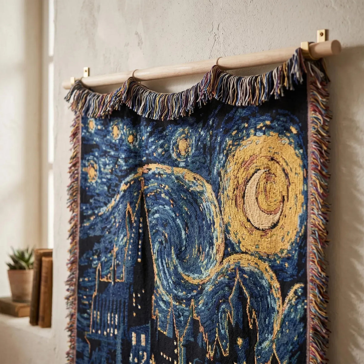 Wizard School Woven Throw Blanket Tapestry