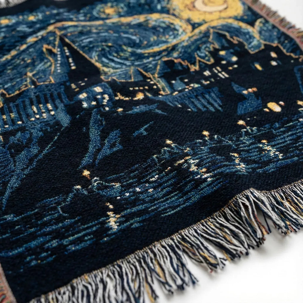 Wizard School Woven Throw Blanket Tapestry