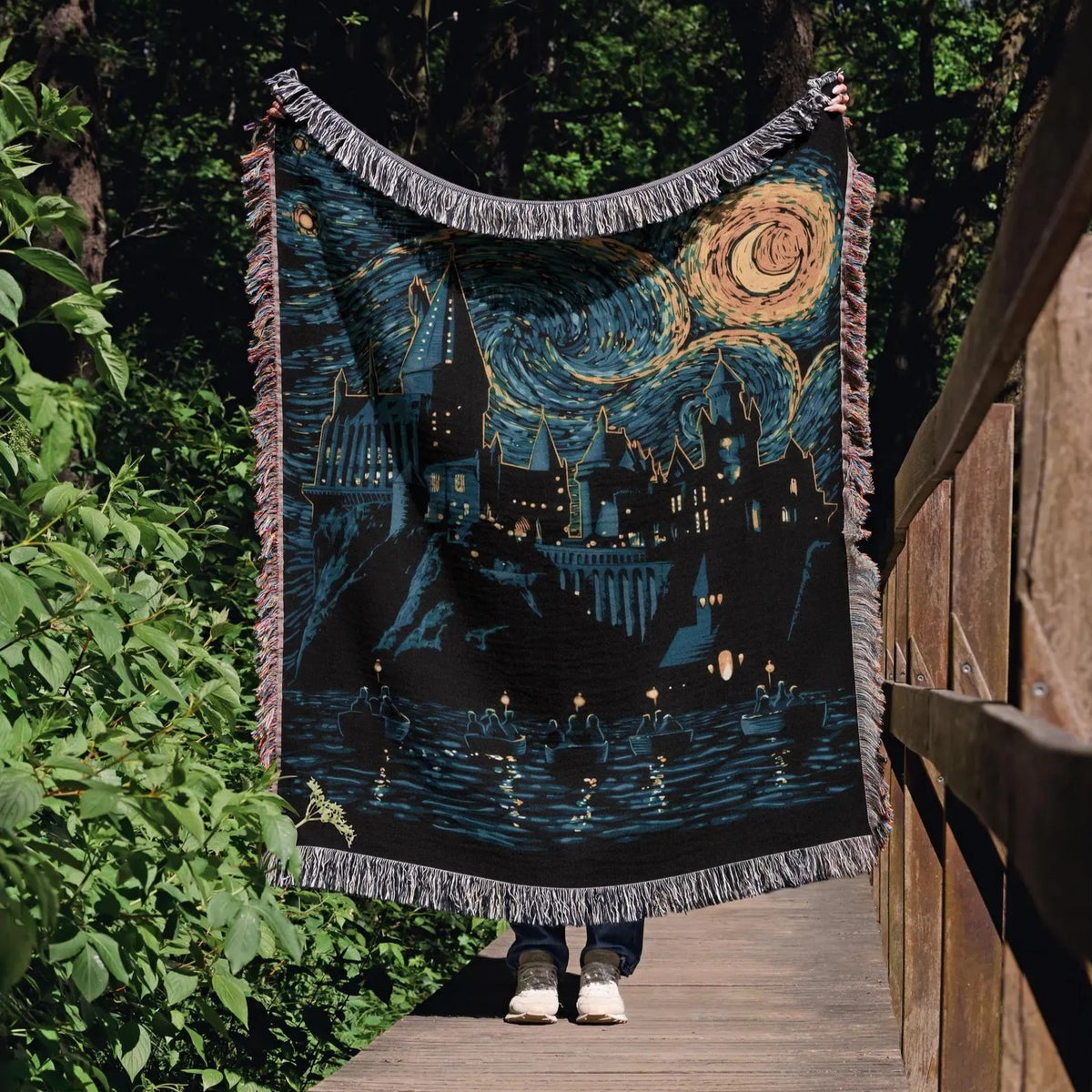 Wizard School Woven Throw Blanket Tapestry