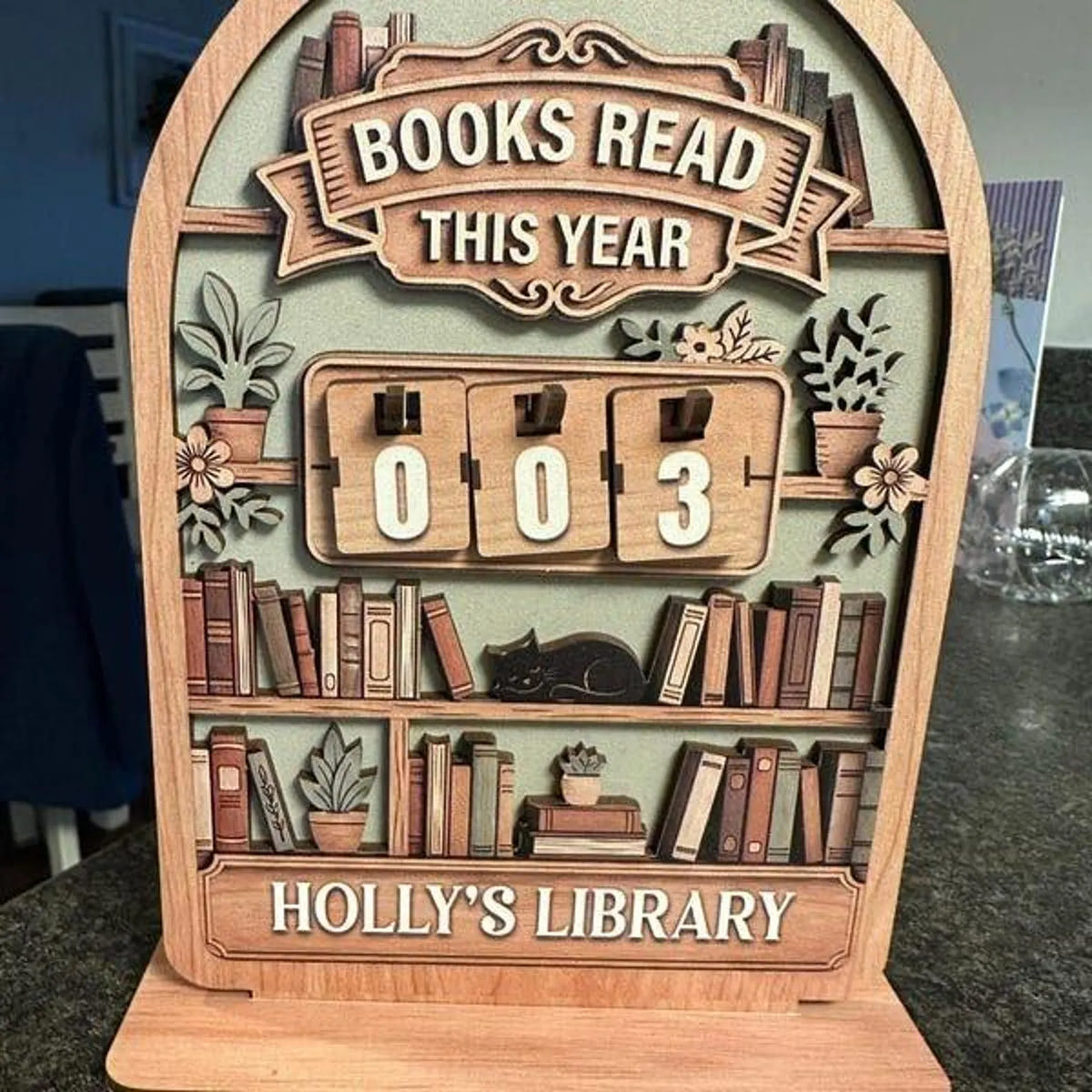 Gifts For Book Lovers | Wooden Book Sign Tracker