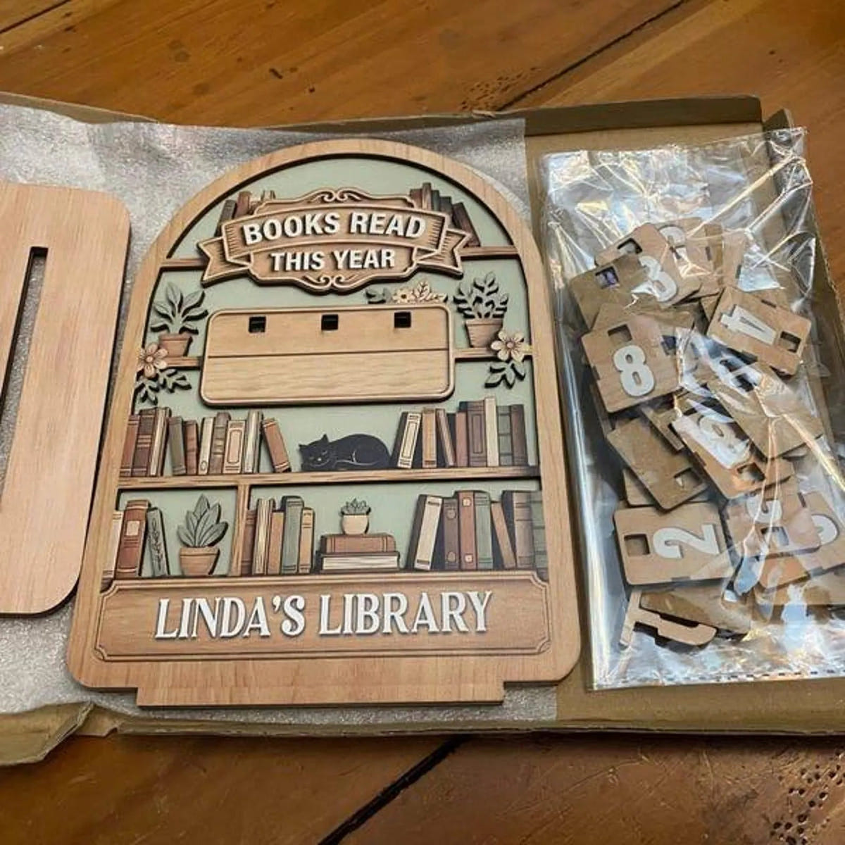 Gifts For Book Lovers | Wooden Book Sign Tracker