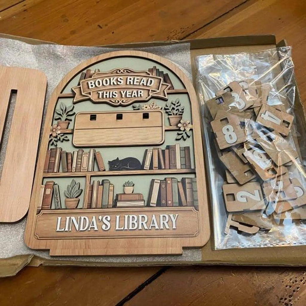 Gifts For Book Lovers | Wooden Book Sign Tracker