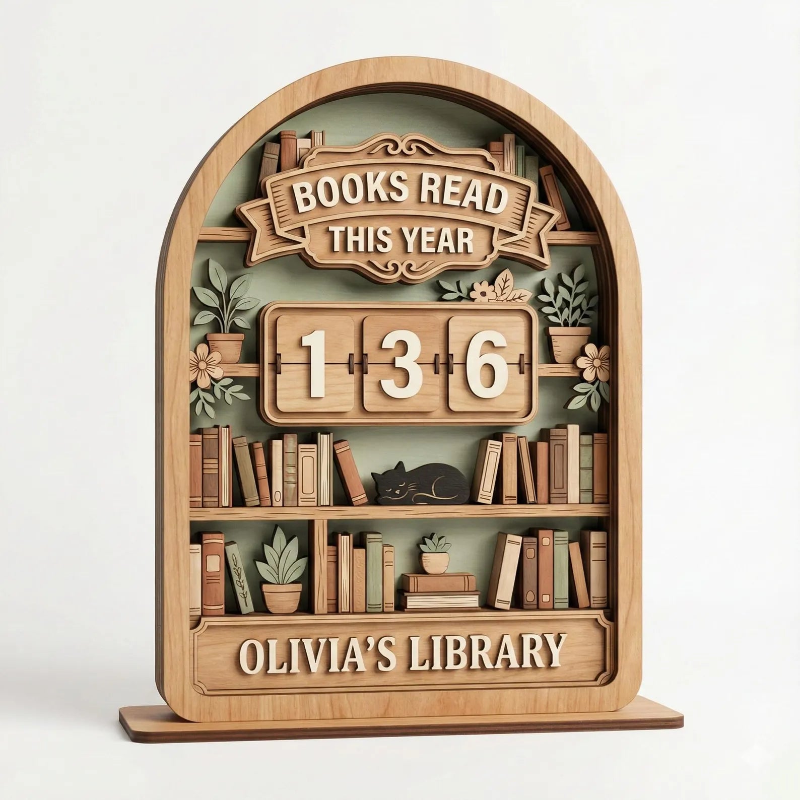 Gifts For Book Lovers | Wooden Book Sign Tracker