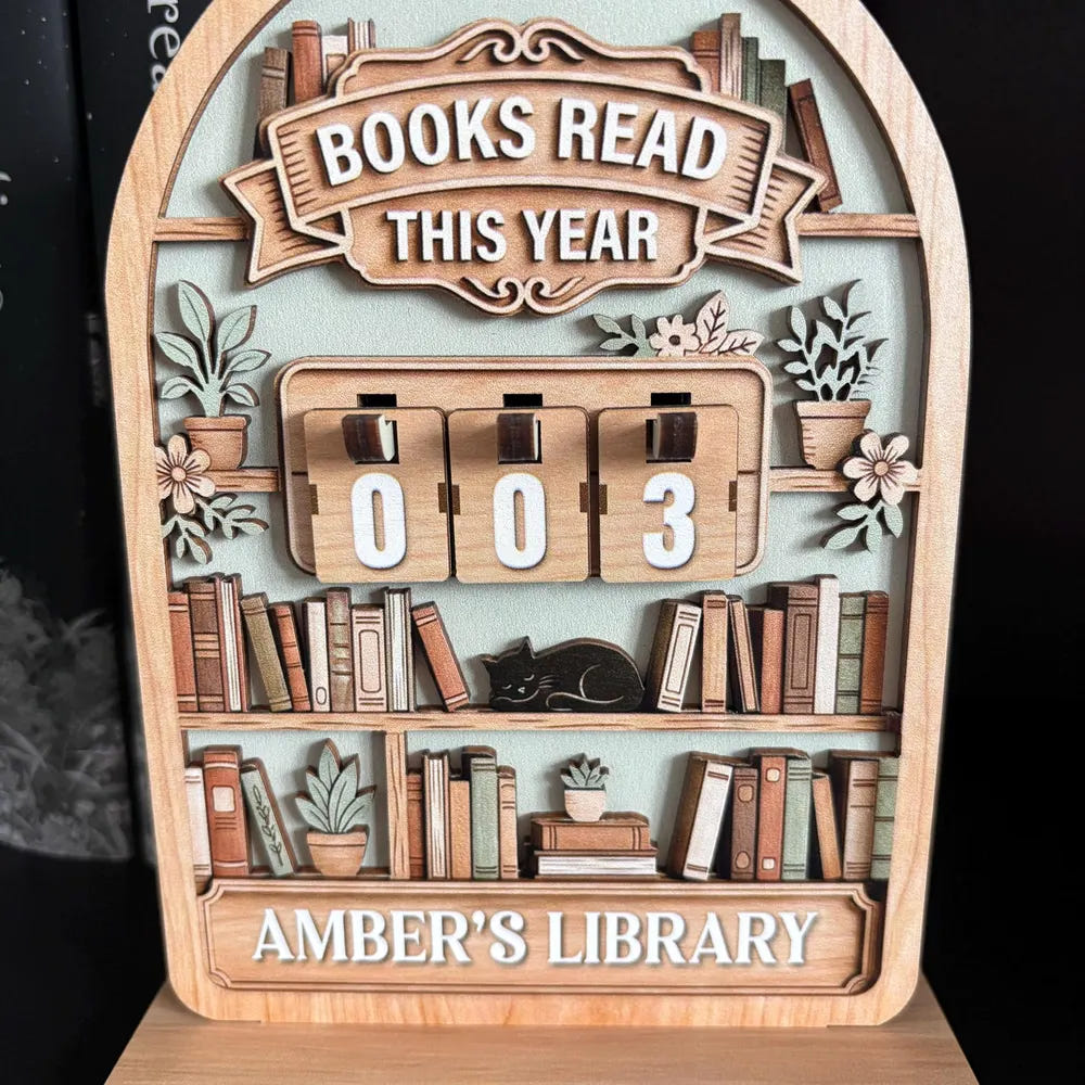 Gifts For Book Lovers | Wooden Book Sign Tracker