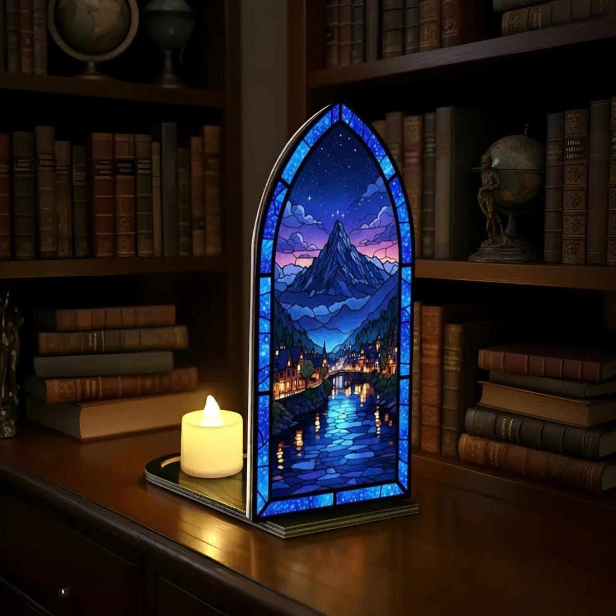 Gifts For Book Lovers | Velaris Night Court Suncatcher Candle Holder | Book Nook