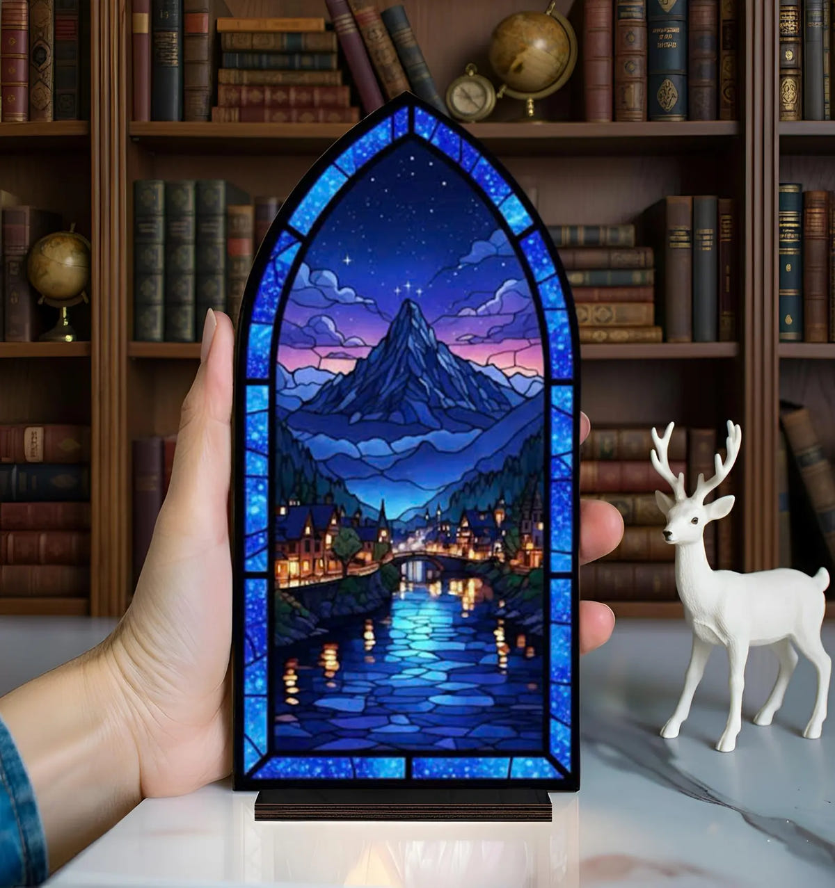 Gifts For Book Lovers | Velaris Night Court Suncatcher Candle Holder | Book Nook