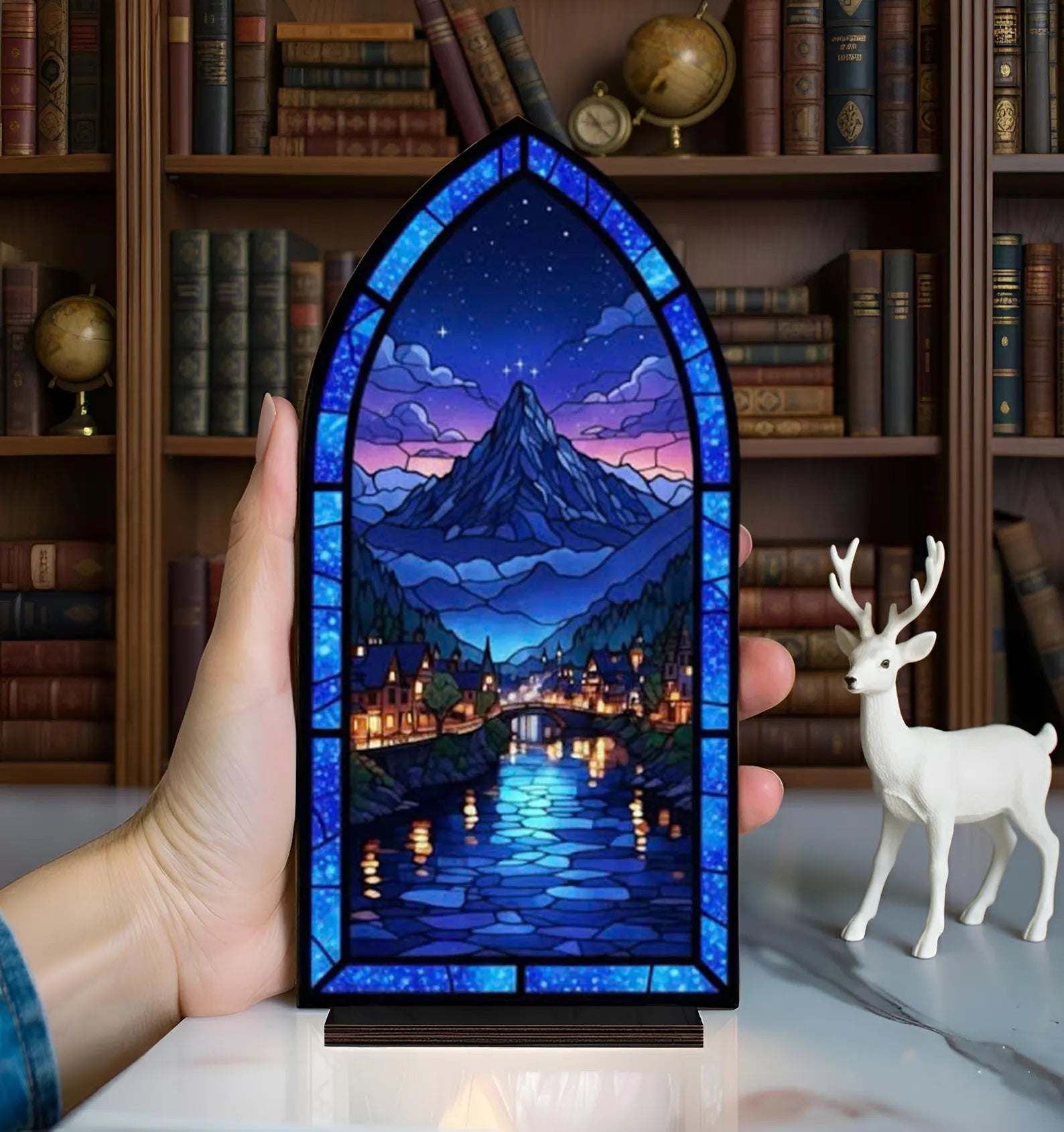 Gifts For Book Lovers | Velaris Night Court Suncatcher Candle Holder | Book Nook