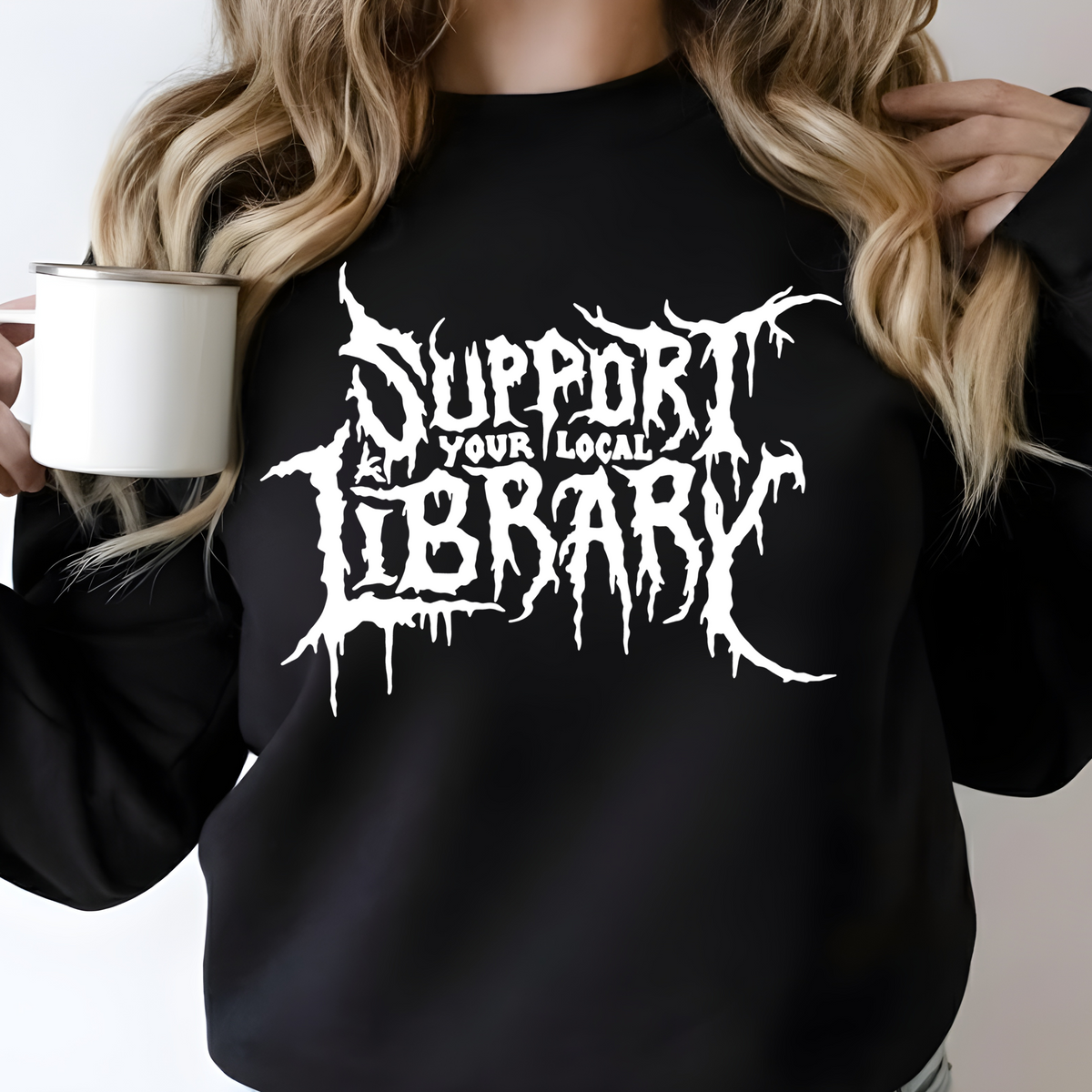 support your local library sweater