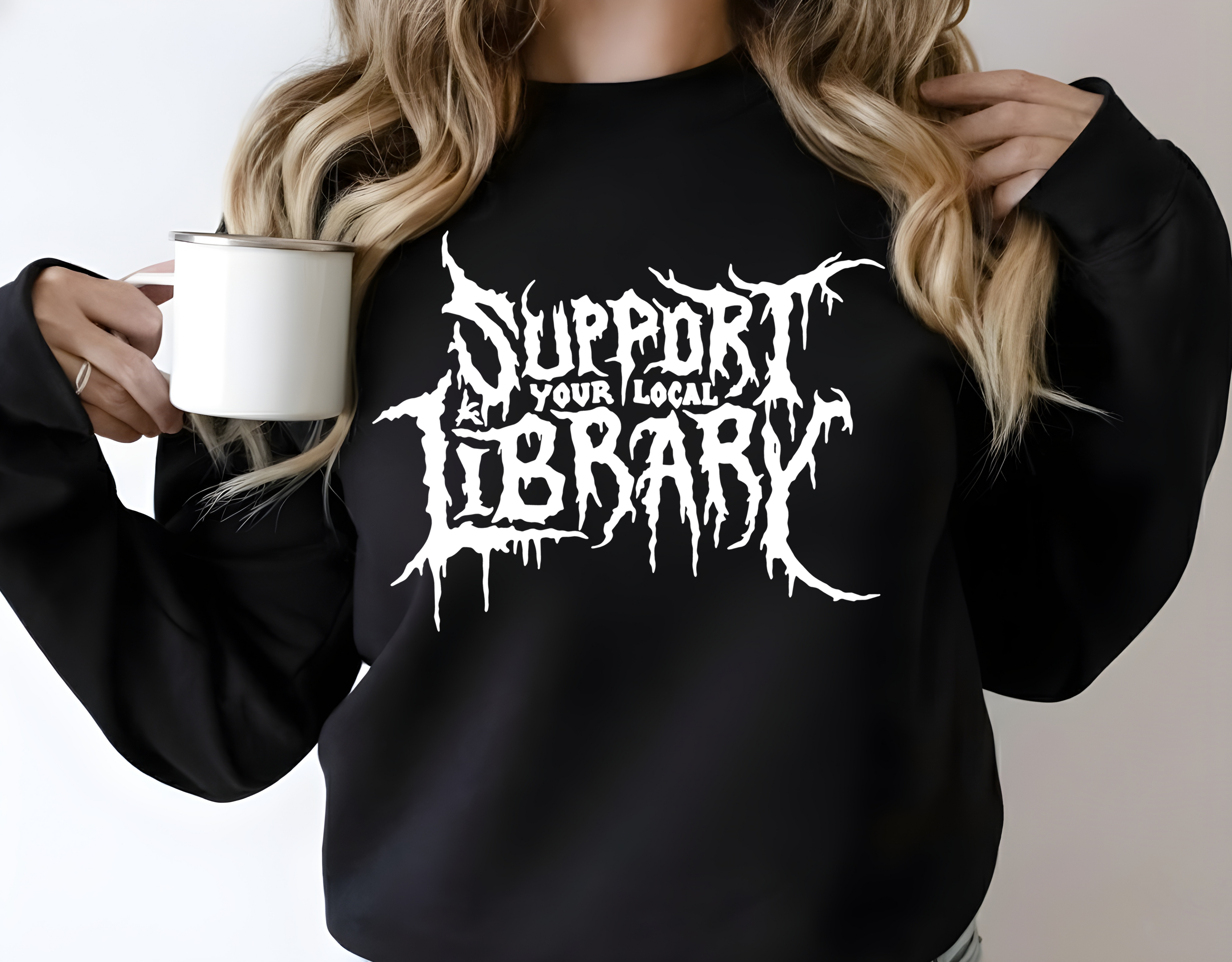 support your local library sweater