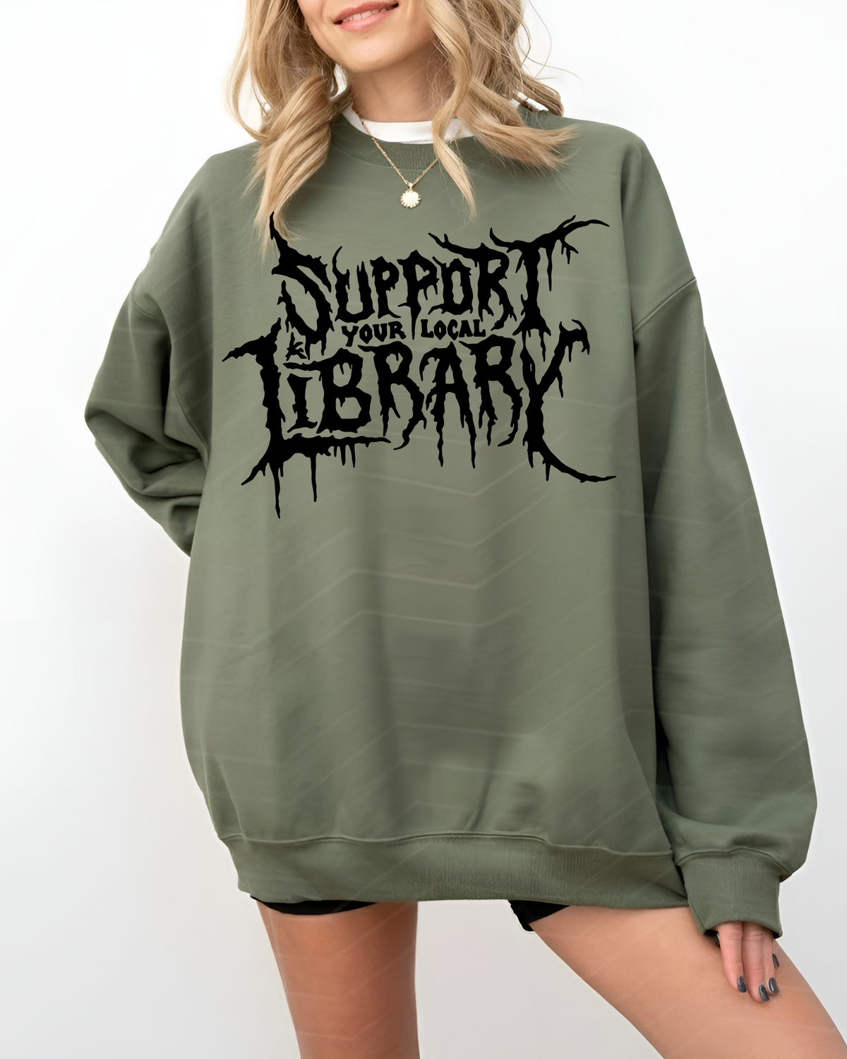 support your local library sweater